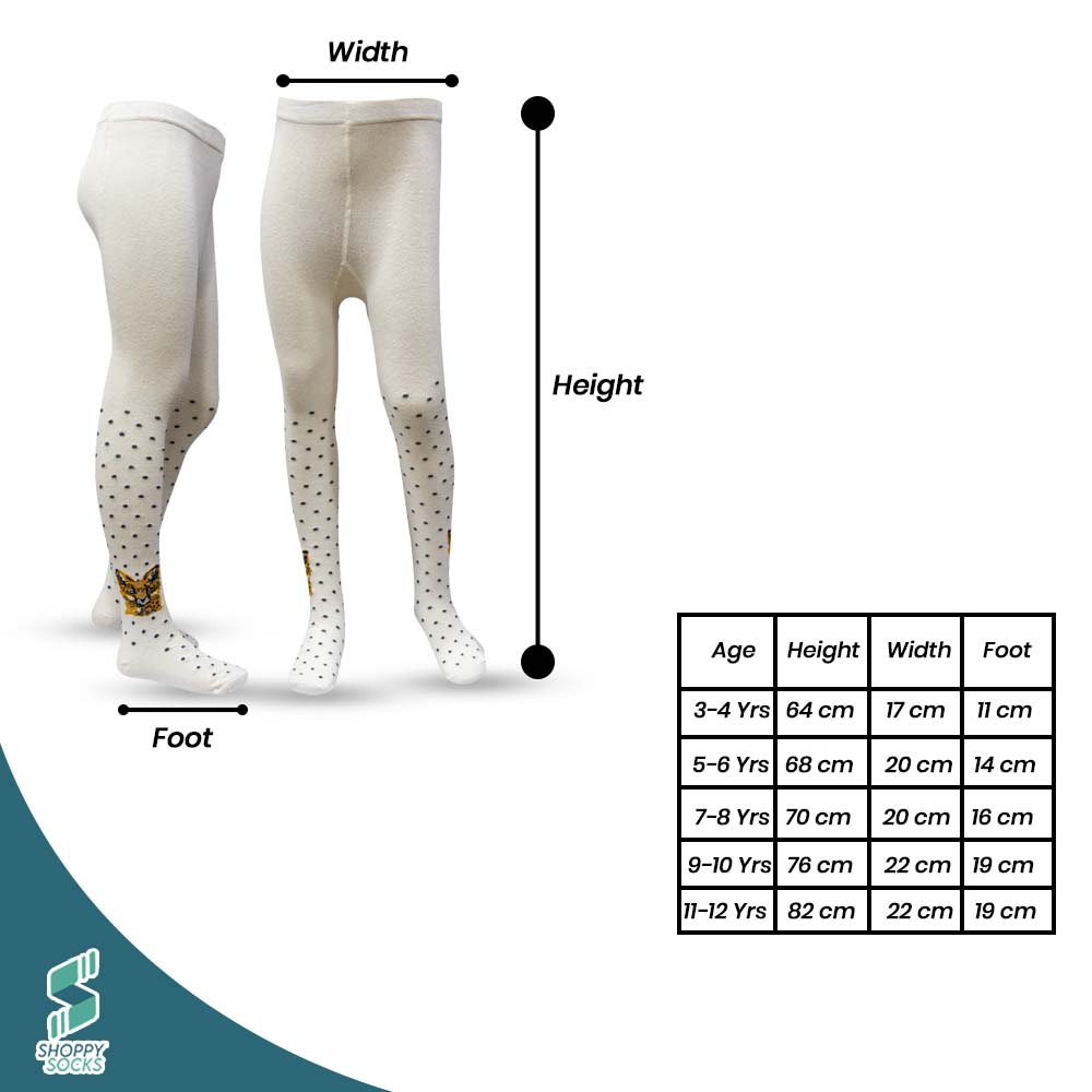 Chic Dot Pattern With Leopord Print Tights (OT)