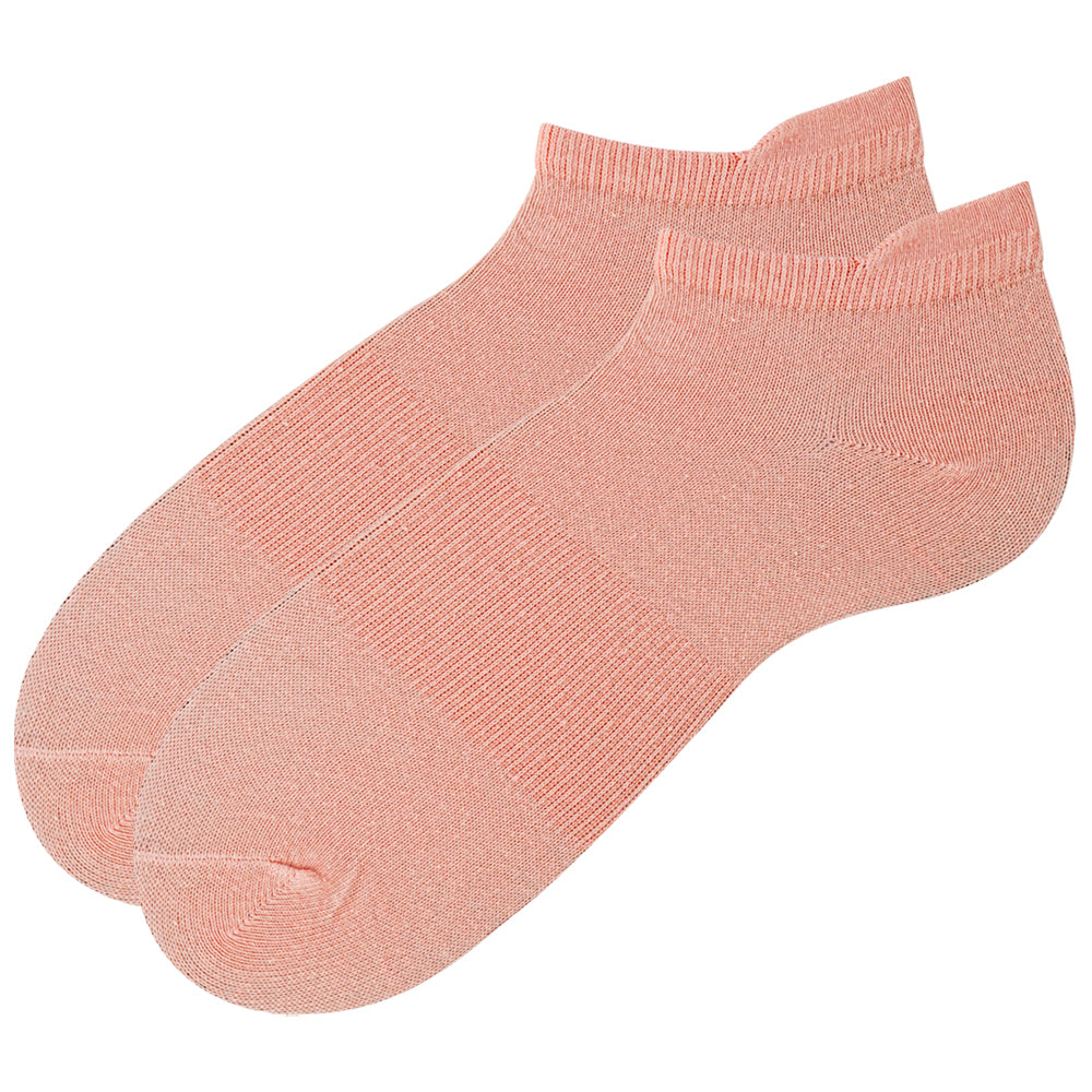 Women Plain Pink Ankle Socks