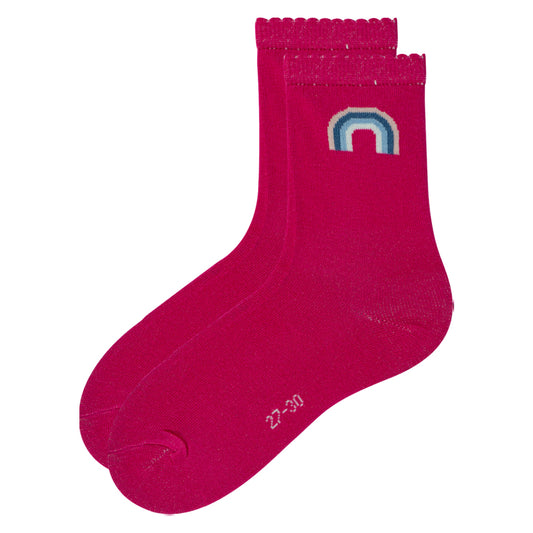Girls’ Vibrant Rainbow Crew Socks