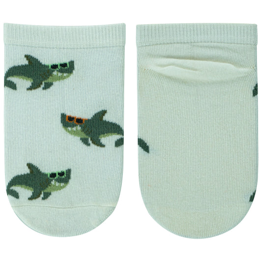 Boys Shark Print Cotton Ankle Socks