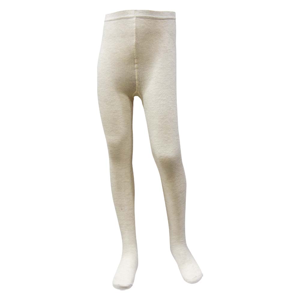 Cozy Knit Plain Cream Girls Tights