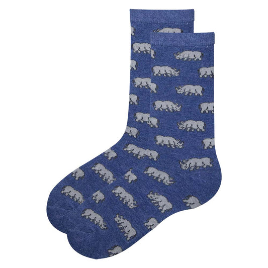 Rhino Print Boy's Crew Socks