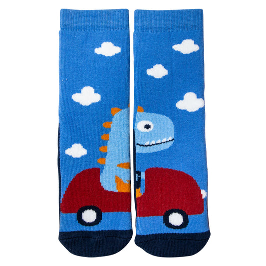 Kid's Dino-Themed Car Crew Socks