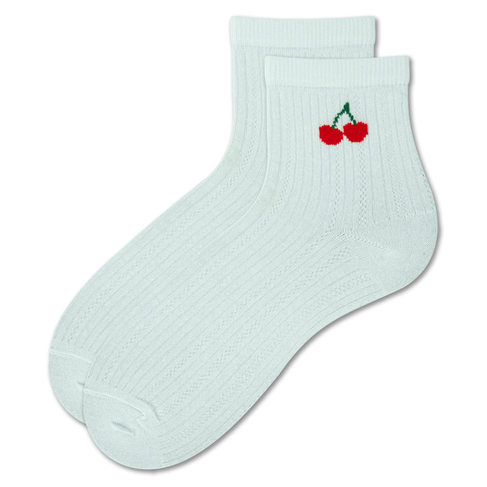 Cherry Print Ankle Women Socks