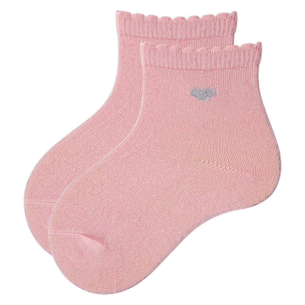 Baby Girl Socks with Silver Lurex Heart