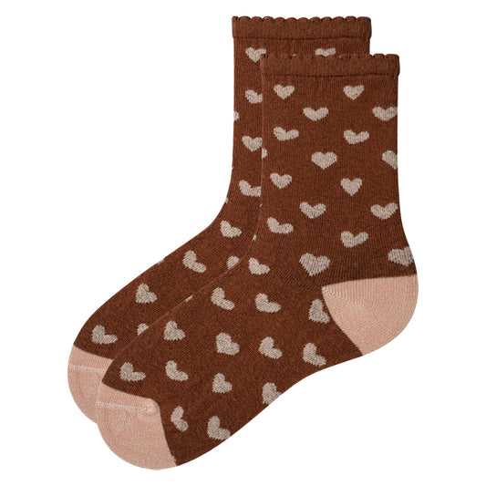 Girls' Heart Pattern Crew Socks