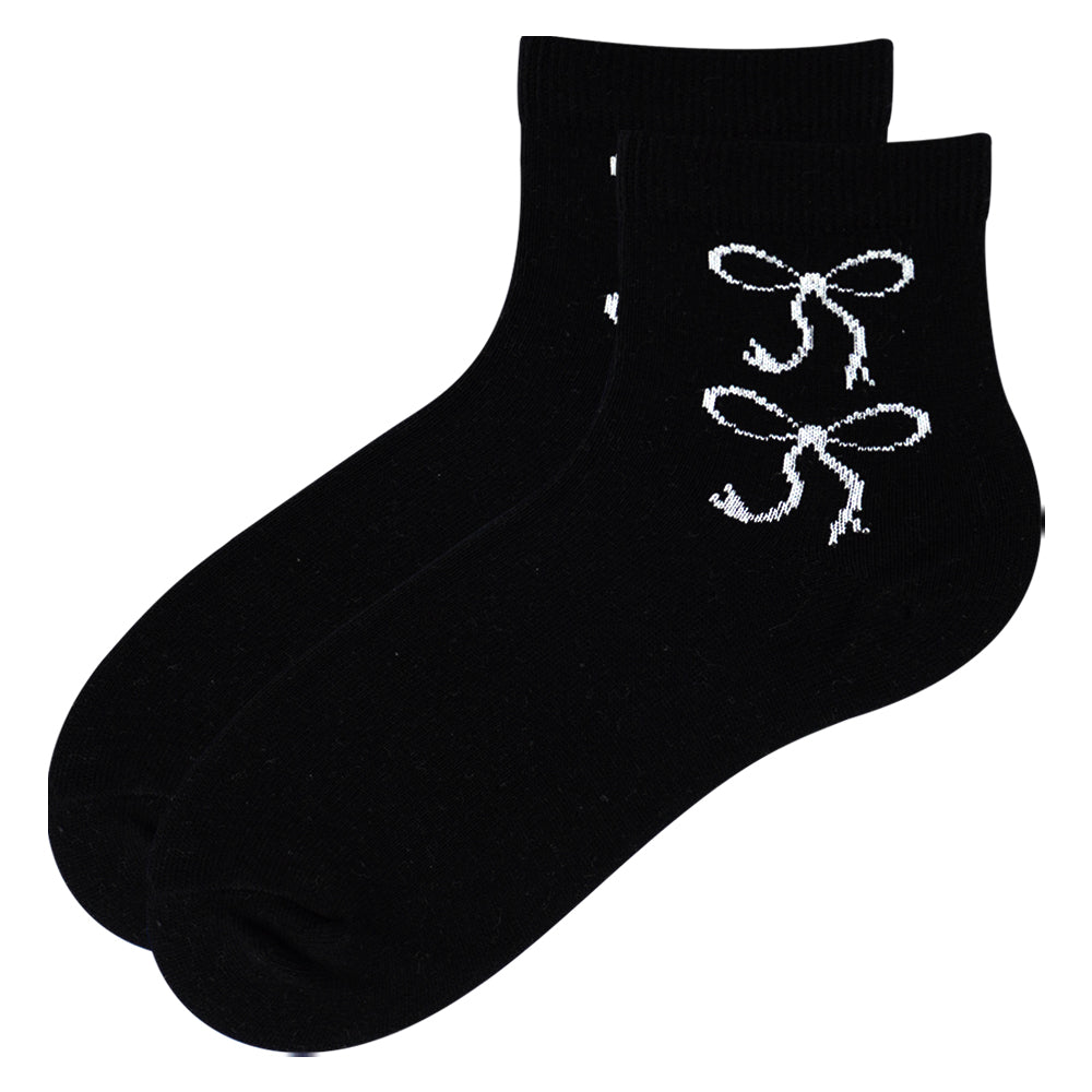 Women Bow Print Ankle Socks