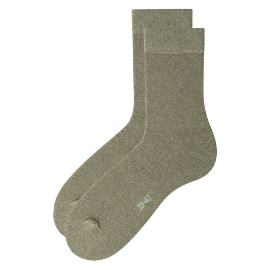 Women Dark Beige Plain Socks