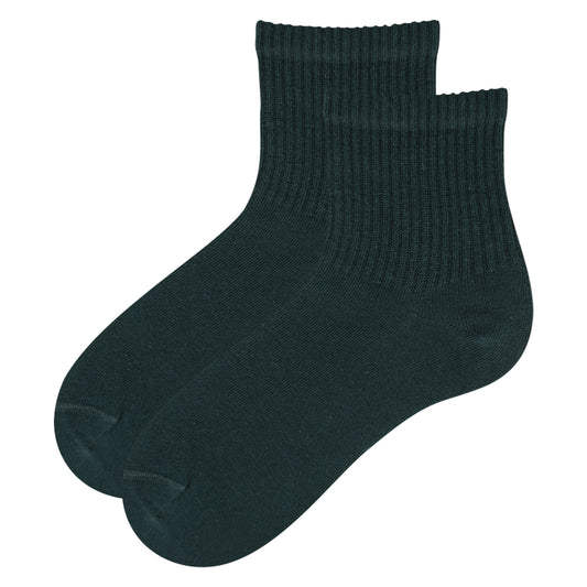 Forest Moss Ribbed Quarter Socks