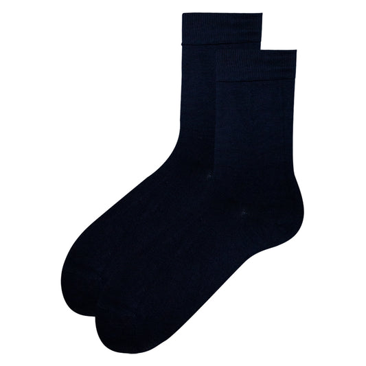 Men Solid Navy Crew Socks