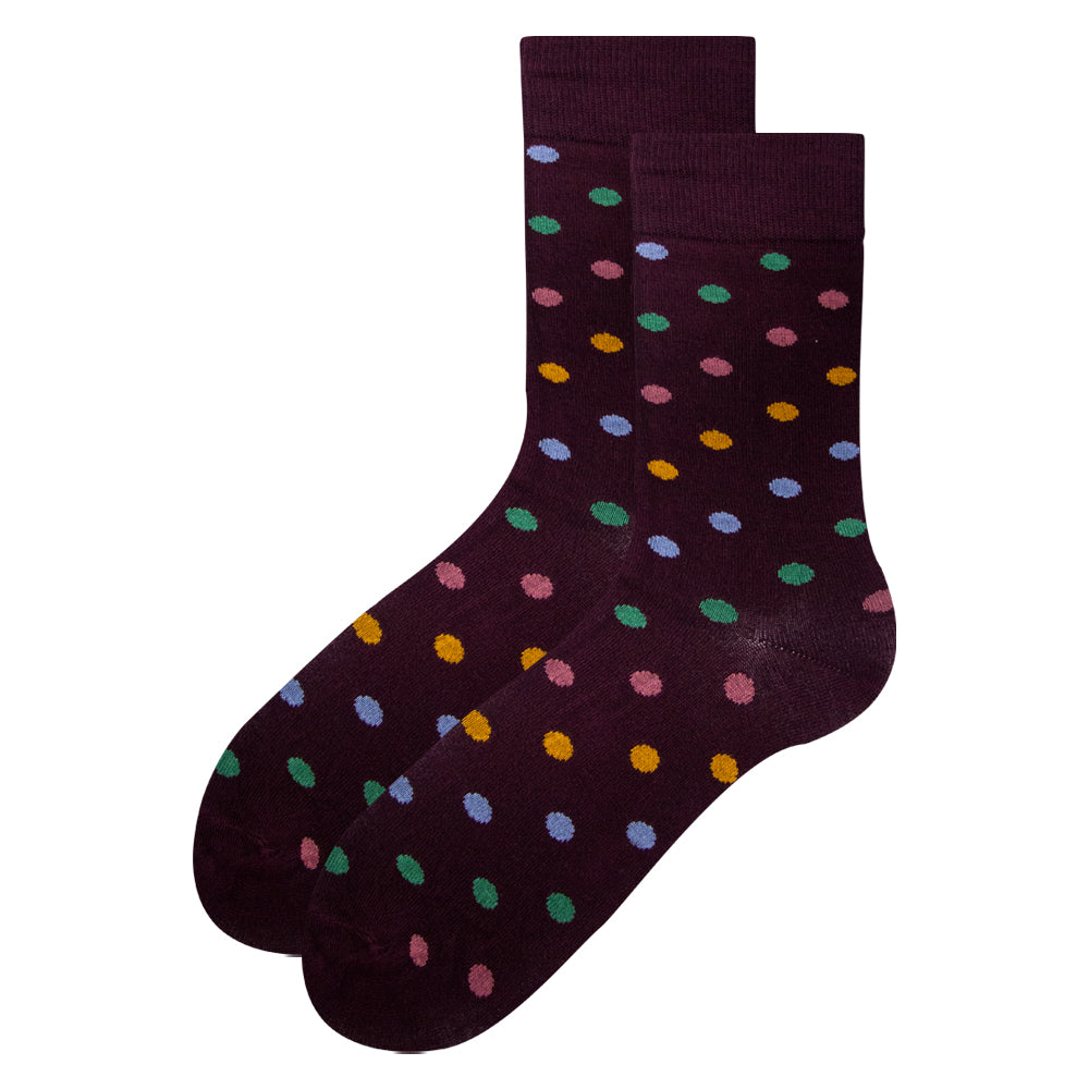 Men Colorful Polka Dot Dress Socks
