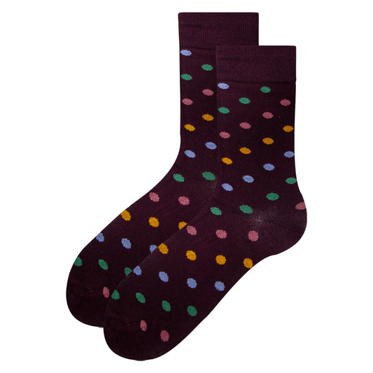 Men Colorful Polka Dot Dress Socks