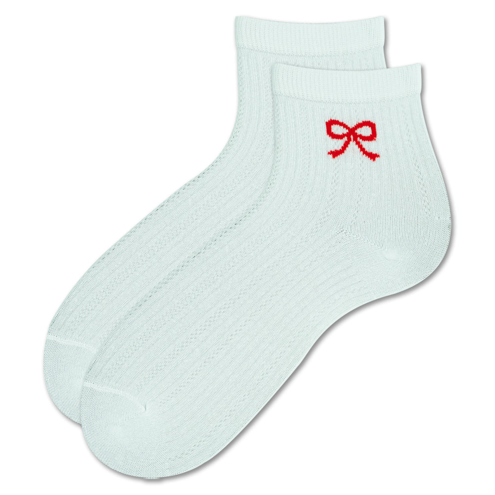 Ribbon Quarter Socks for Women
