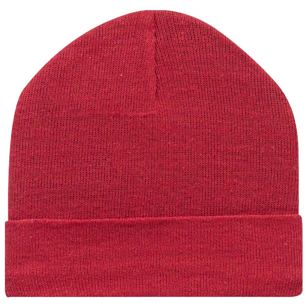 Men Bold Red Cuffed Beanie Cap (RG)