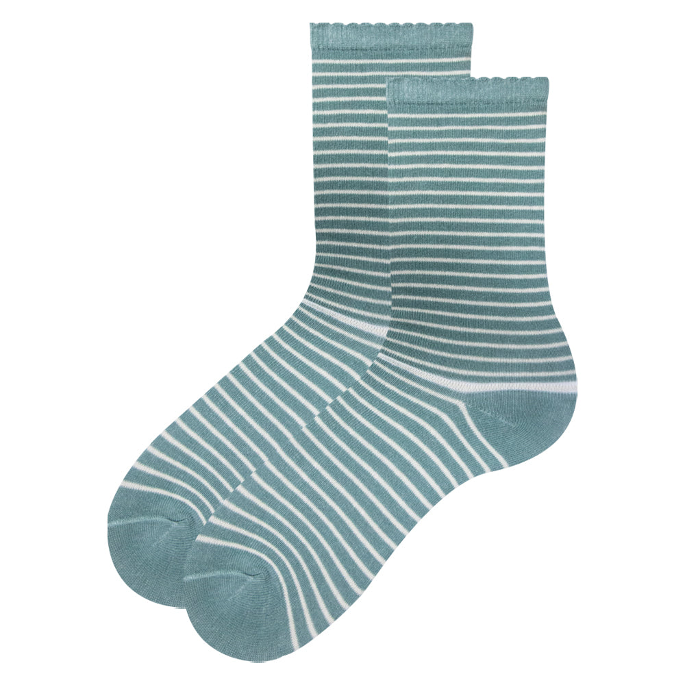Pack of 2 - Girls’ Cute Sheep & Stripes Crew Socks
