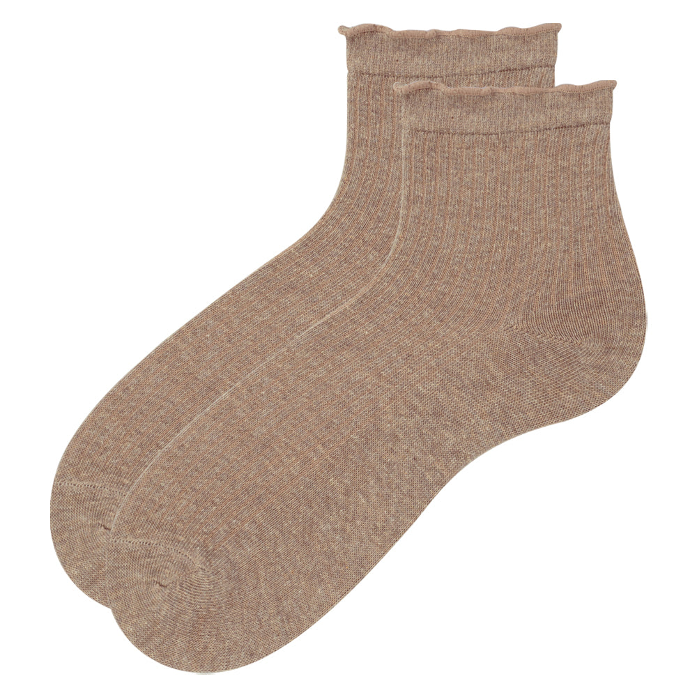 Women Trim Ribbed Ankle Socks
