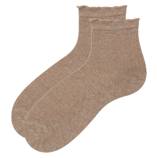 Women Trim Ribbed Ankle Socks