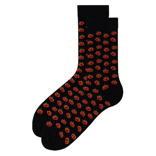 Spooky Pumpkin Pattern Crew Socks