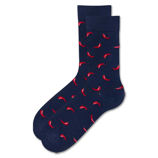 Men Chili Print Funky Dress Socks