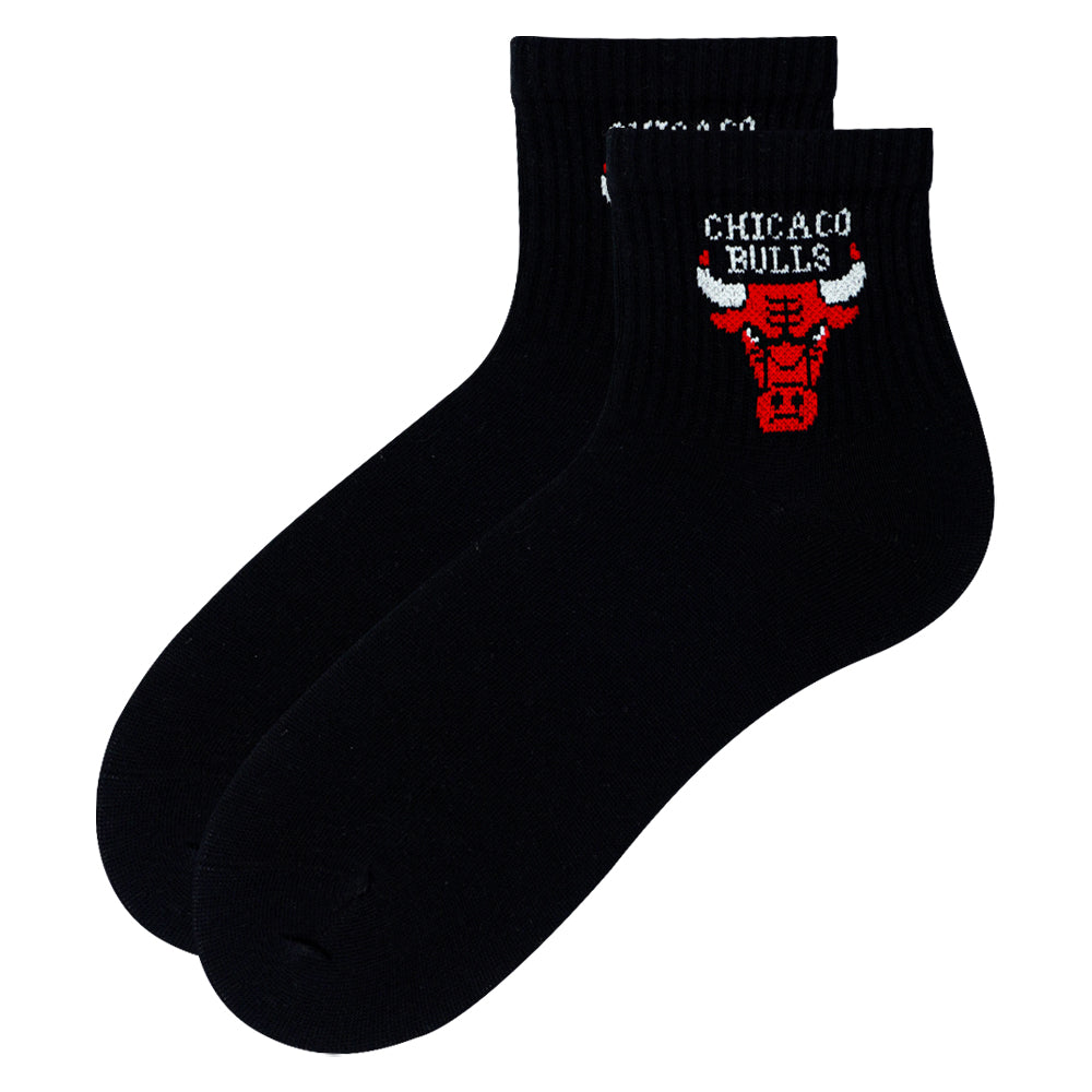 Men Bull Print Quarter Socks