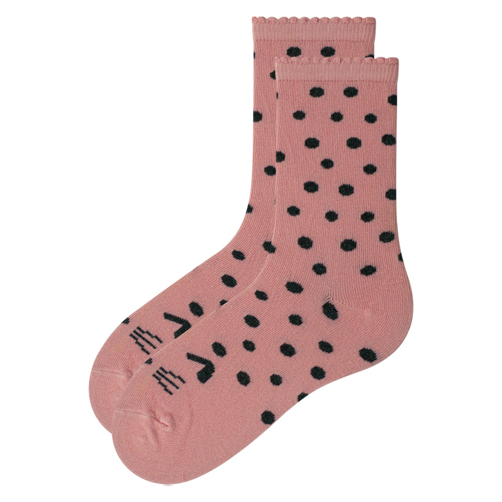 Girls' Kitty Cat Polka Dot Crew Socks