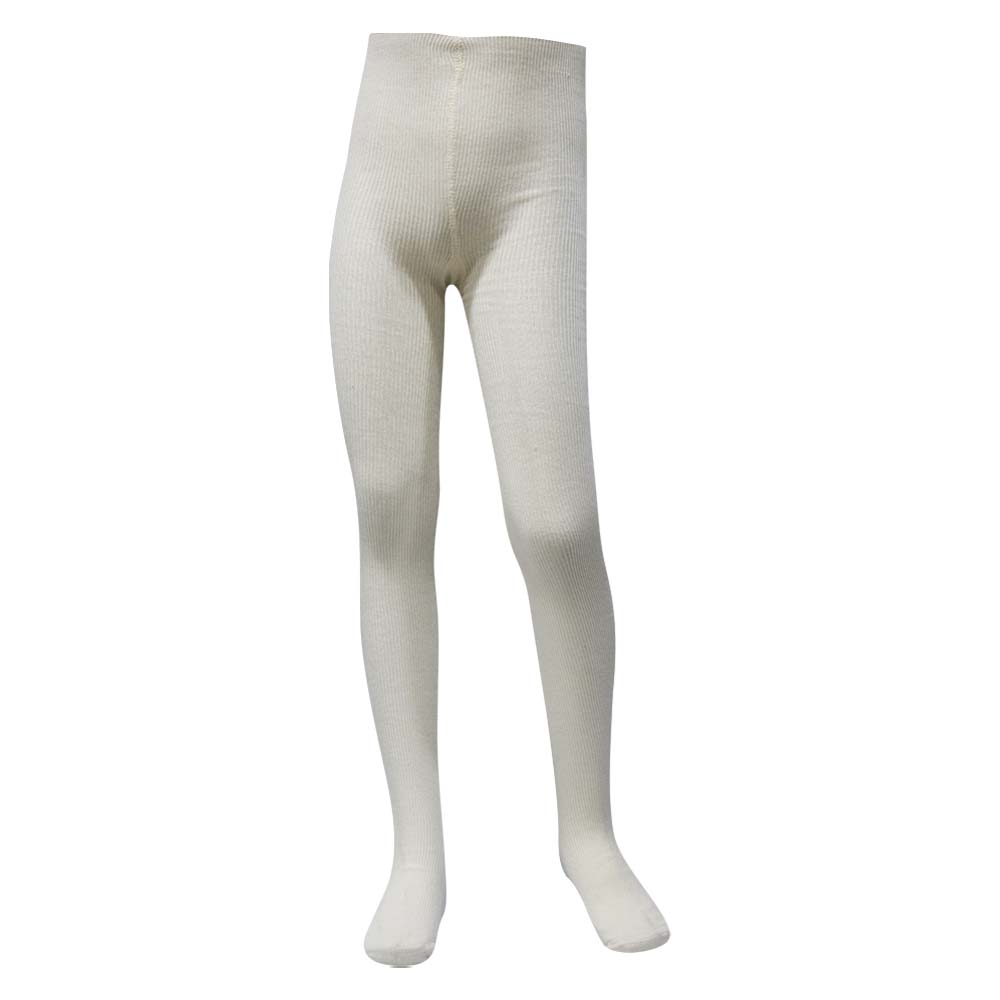 Girl's Cream Needle Drop Ribbed Tights (OT)