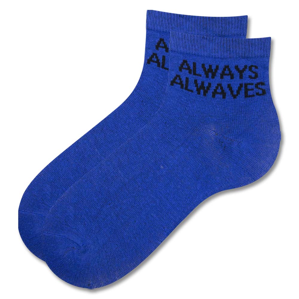 "Always Alwaves" Print Ankle Socks