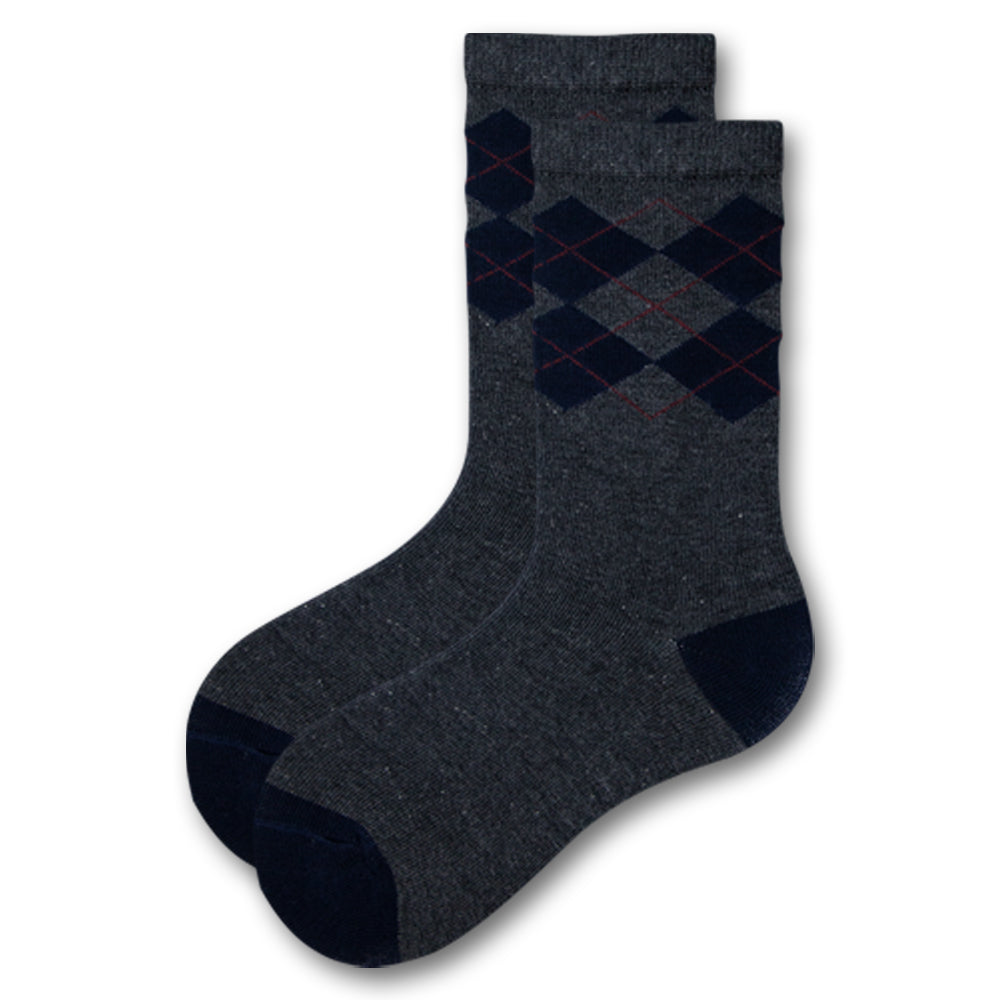 Dark Gray Argyle Crew Socks