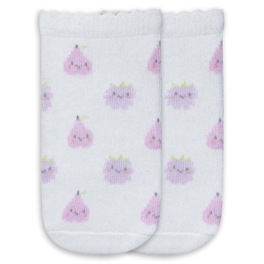 Cute Grapes & Pear Print Baby Girl Ankle Socks