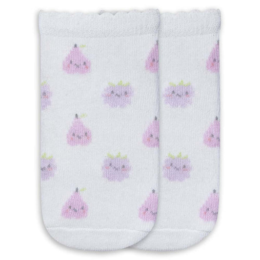 Cute Grapes & Pear Print Baby Girl Ankle Socks