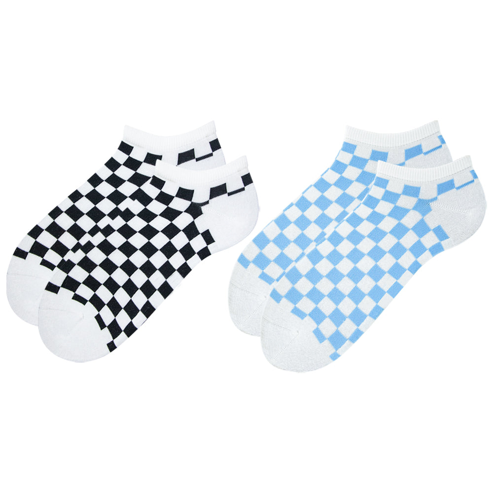 Men Checkered Print Ankle Socks