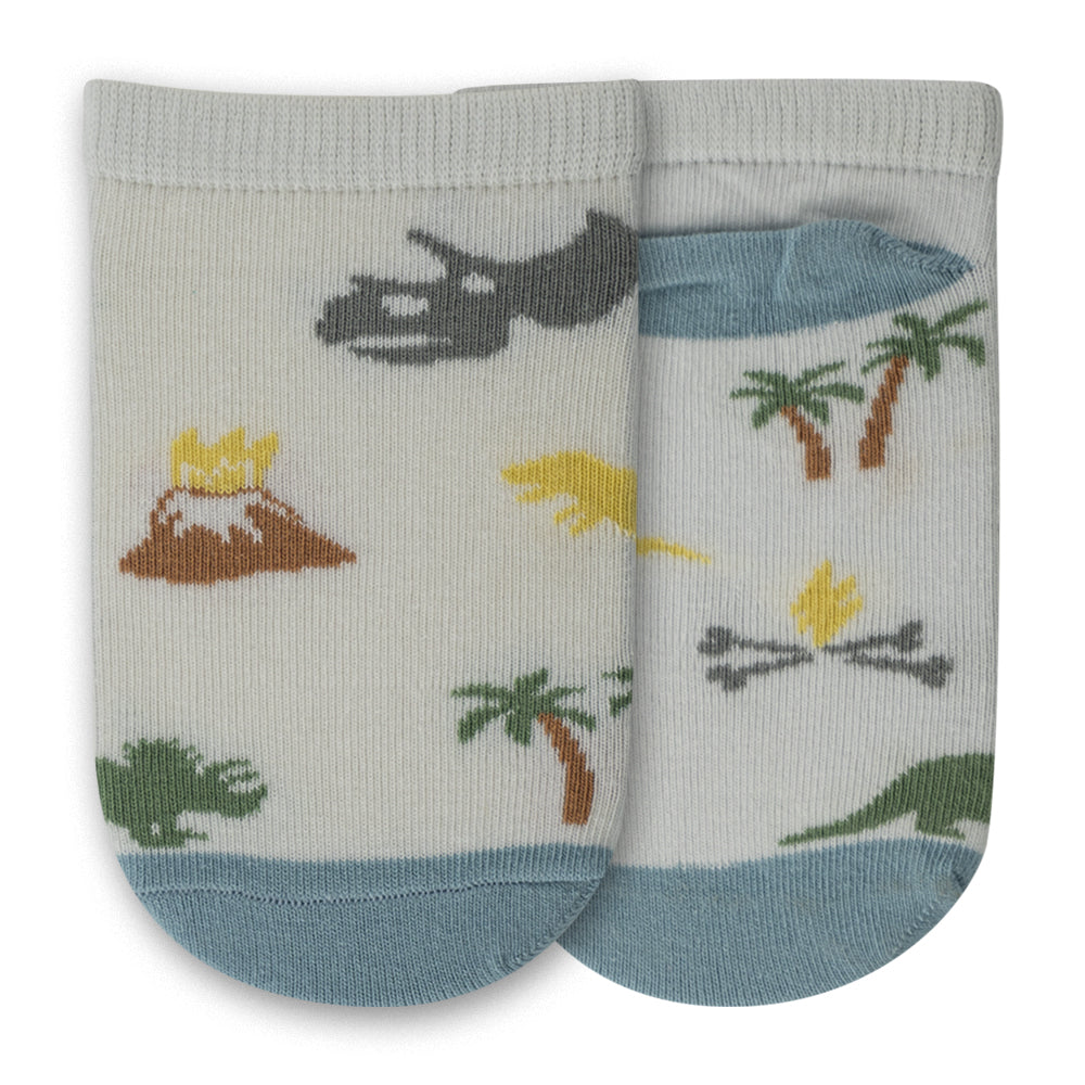 Boy's Dinosaur & Stripe Ankle Socks