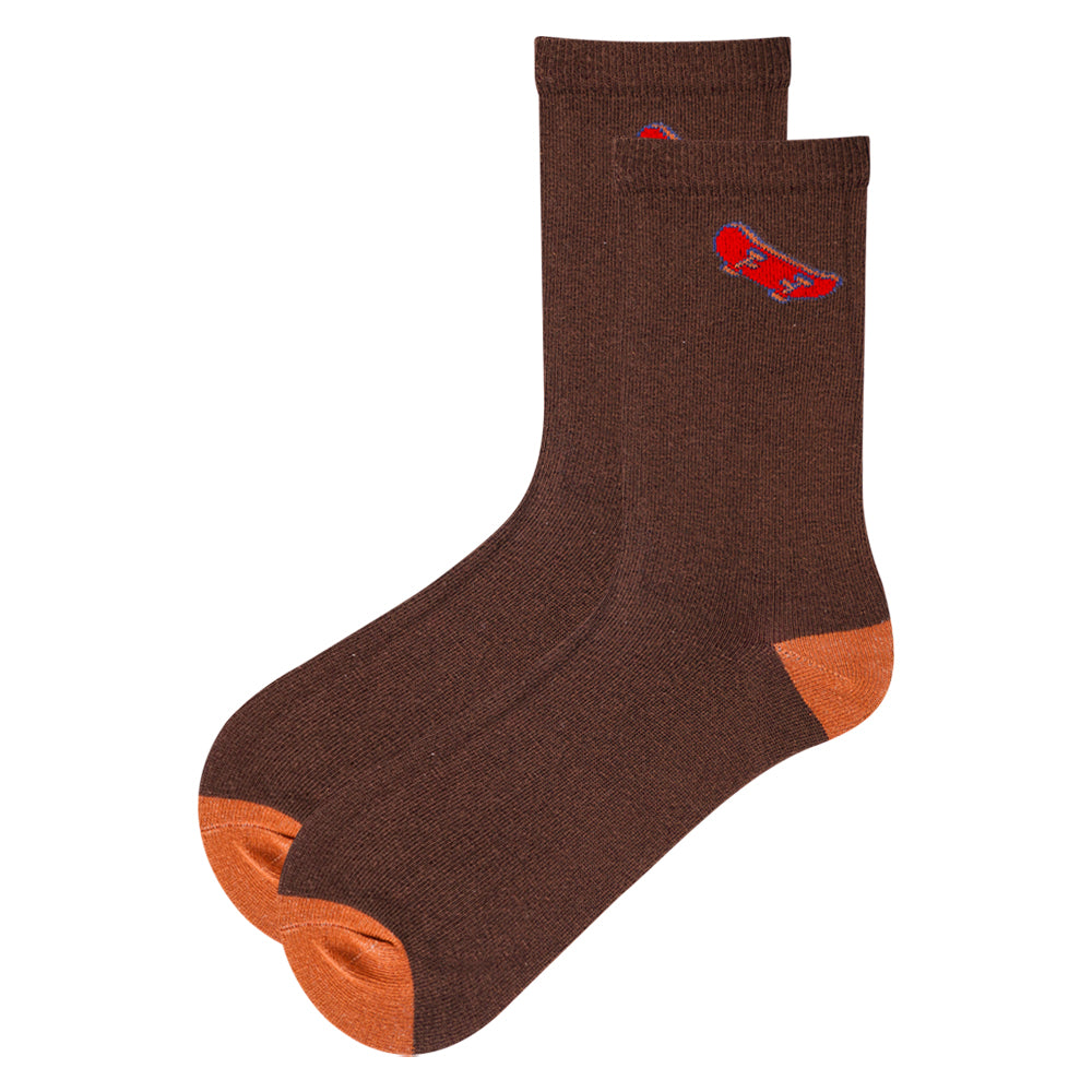 Boys Brown Skater Crew Socks