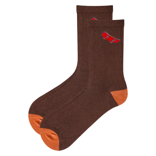 Boys Brown Skater Crew Socks