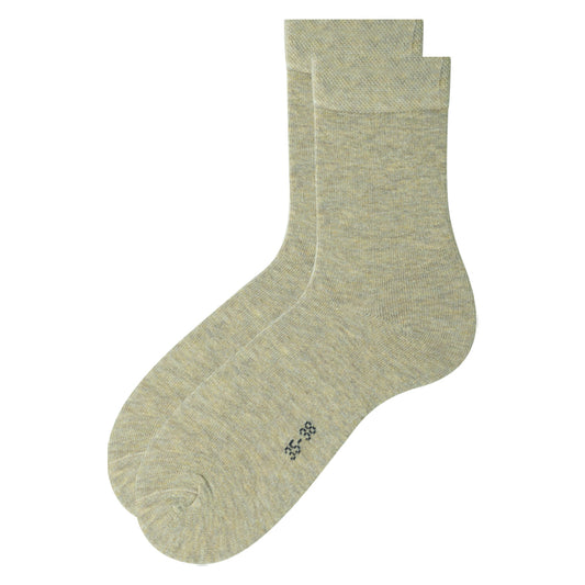 Women Light Beige Crew Socks