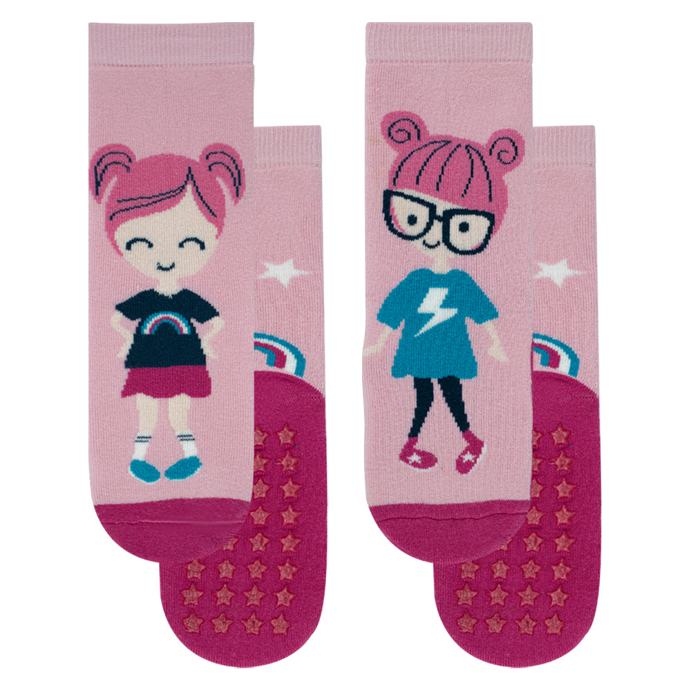 Girl Anti-Slip Doll Crew Socks