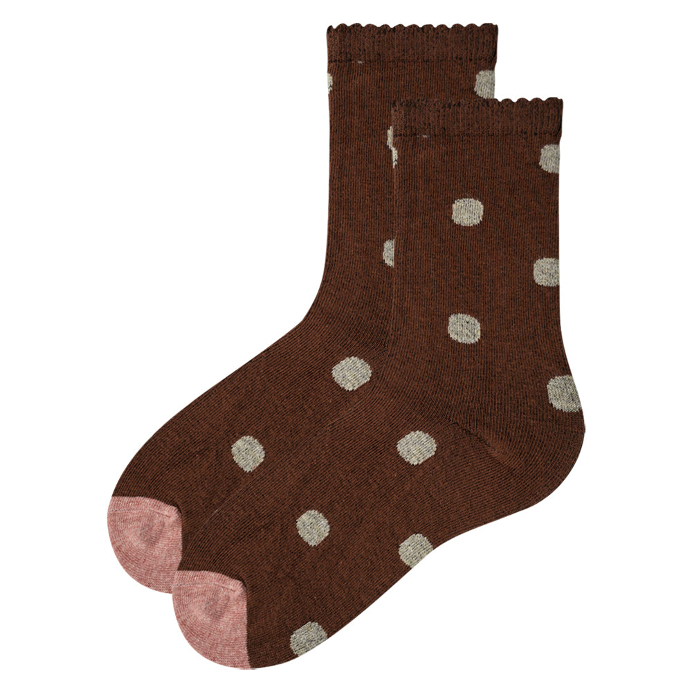 Girl's Cozy Polka Dot Crew Socks
