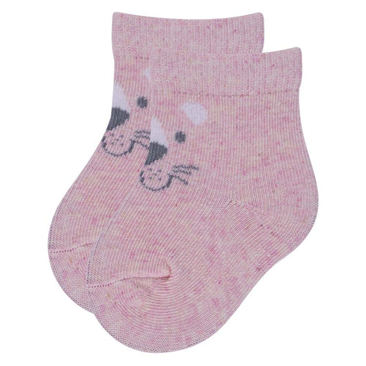 Pink Cat Face Ankle Baby Socks