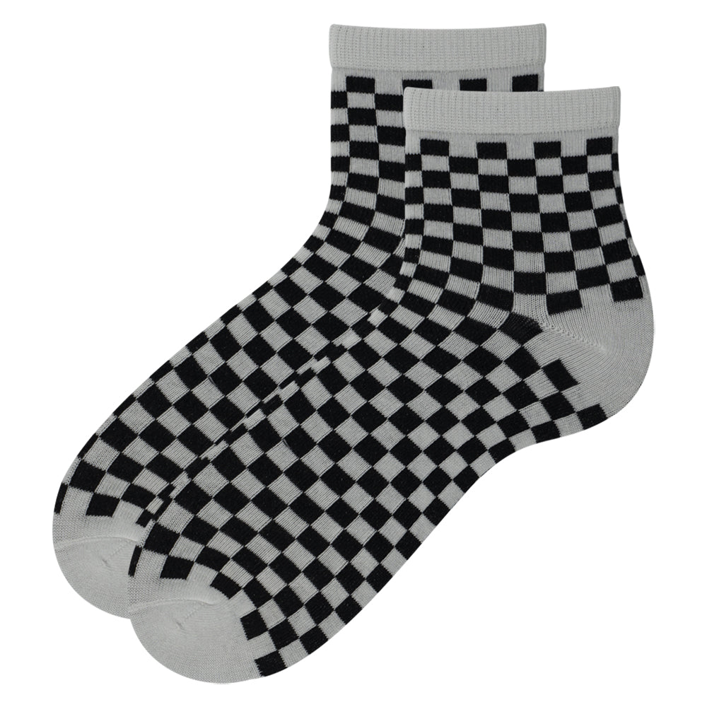 Unisex Retro Checkered Crew Socks