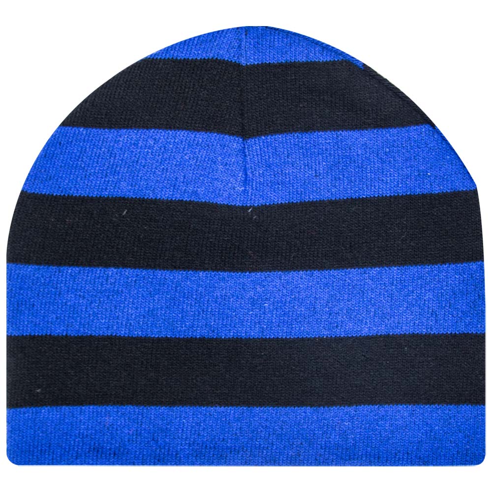 Men Blue With Black Striped Beanie Cap (RG)