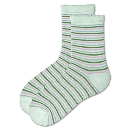 Girls' Sparkle Stripe Crew Socks