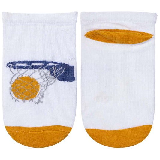 Basketball Hoop & Ball Design Boy's Ankle Socks