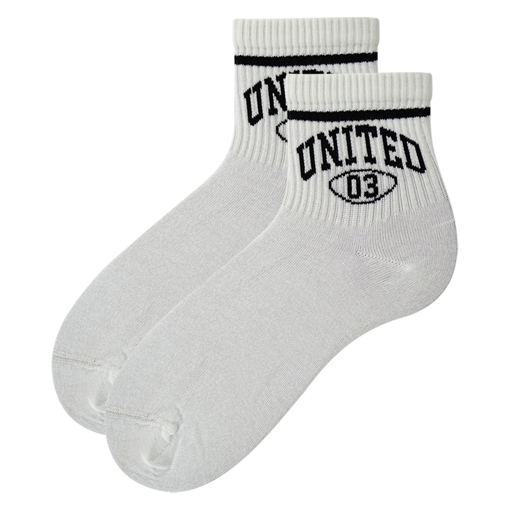Retro Collegiate "UNITED 03" Mid-Crew Socks