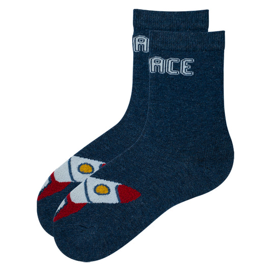 Boys Space Rocket Crew Socks