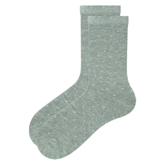 Girls Dotted Grey Crew Socks