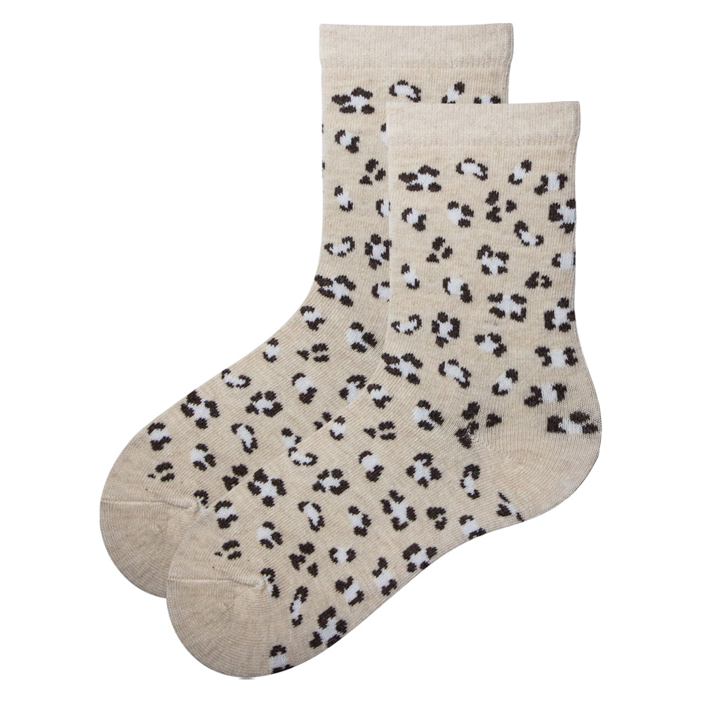 Pack of 2 - Girls Leopard Print Crew Socks