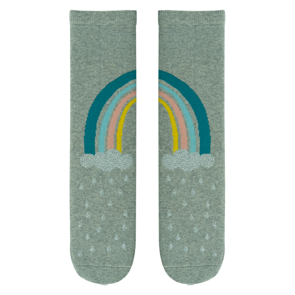 Girls' Rainbow Anti-Slip Crew Socks