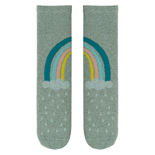 Girls' Rainbow Anti-Slip Crew Socks