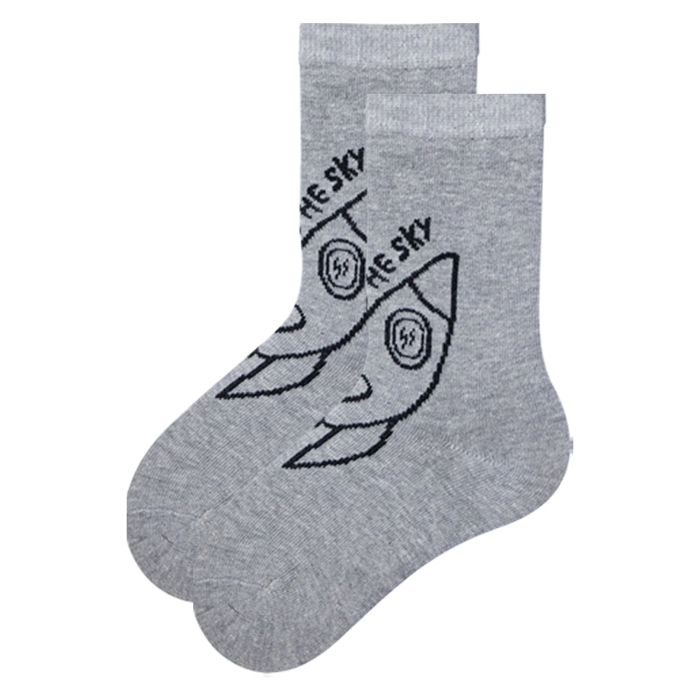 Rocket Print Boy's Crew Socks