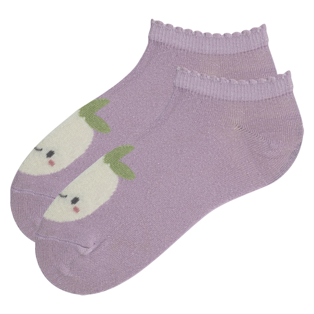 Girls' Veg Print Ankle Socks